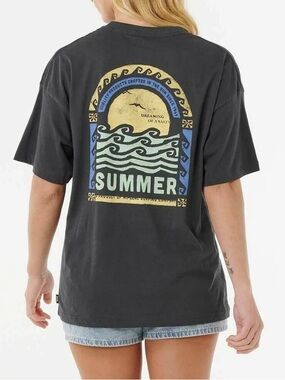 Rip Curl Women’s Summer Heritage Graphic T-Shirt - Charcoal/Grey